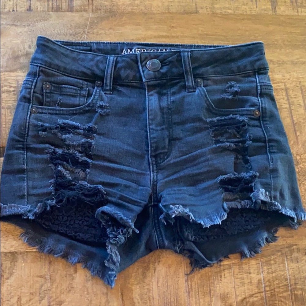 🖤AMERICAN EAGLE OUTFITTERS - Black Denim Shorts 0